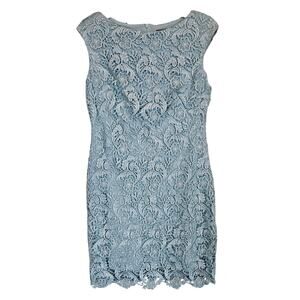 Lauren Ralph Lauren Lace Sheath Dress Light Blue Women's Size 12 Date Night Out
